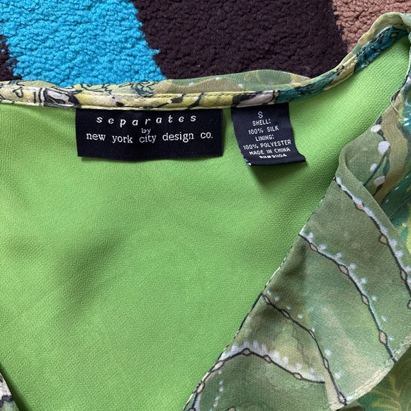 separates by new york city design co. Green Paisley Blouse with Ruffle Details - Picture 3 of 7